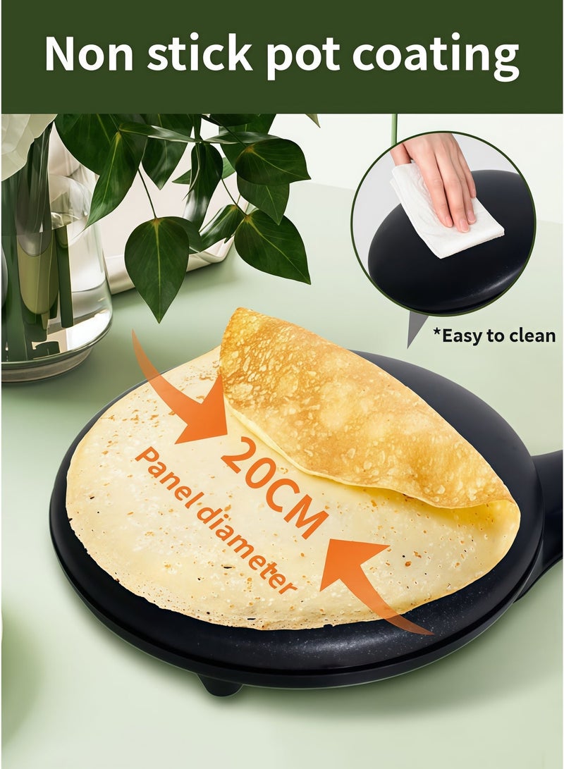 sokany Pancake Maker Portable Electric Pancake Maker  - Fast and Energy-Saving - Makes All Kinds of Pancakes - Non-stick Pan- 20cm Electric Pancake Maker with Batter Spreader - Image 3
